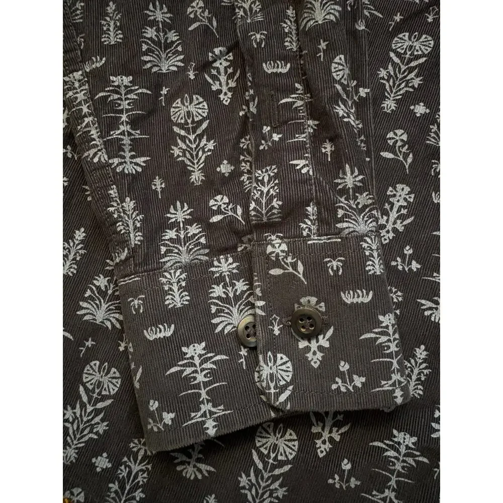 Johnnie-O Hangin Out Floral Print Corduroy Button Down Long Sleeve Size Medium